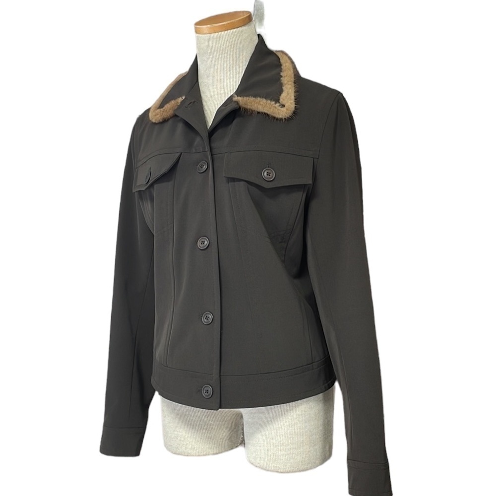 NAPOLEONE Jacket Lightweight Coat Italy Fur Trim Size IT42 US 6 - Picture 2 of 14